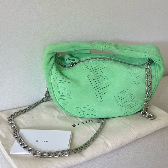 BY FAR Baby Cush Perforated Mini Shoulder Bag w/ Original Dust Bag - Picture 1 of 9